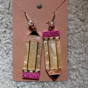 Elegant Teacher Pencil Earrings